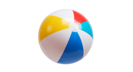 Isolated beach ball summer fun inflatable toy colorful ball for pool party and beach vacation games on transparent background