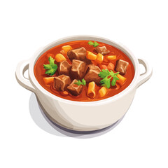 Goulash, flat 2D isometric cartoon vector image isolated on white background.
