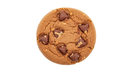 Delicious chocolate chip cookie close up shot for bakery and dessert related content and advertising use on transparent background
