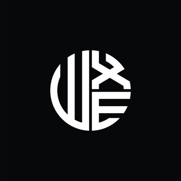 WXE logo WXE icon WXE monogram WXE letter minimalist Circle flat Unique modern abstract logo design.