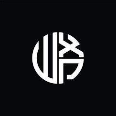 WXP logo WXP icon WXP monogram WXP letter minimalist Circle flat Unique modern abstract logo design.
