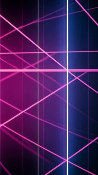 Subtle neon lines forming geometric grids, glowing neon grids with geometric lines. Vertical
