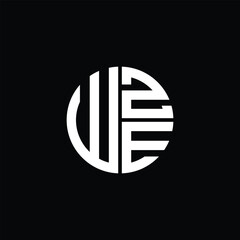 WZE logo WZE icon WZE monogram WZE letter minimalist Circle flat Unique modern abstract logo design.