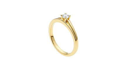 Classic solitaire diamond ring in yellow gold engagement ring wedding jewelry anniversary gift for...