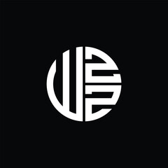 Fototapeta premium WZZ logo WZZ icon WZZ monogram WZZ letter minimalist Circle flat Unique modern abstract logo design.