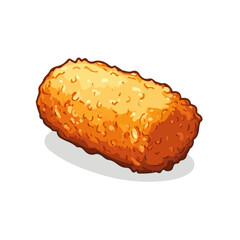 Croquette, 2D isometric flat cartoon vector illustration isolated on white background.