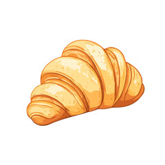 Croissant, cartoon vector illustration, flat 2D isometric style, white background.