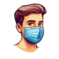 Face Mask, cartoon vector illustration, flat 2D isometric style, white background.