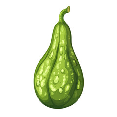 Gourd, cartoon vector illustration, flat 2D isometric style, white background.