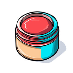 Eyebrow Gel, vector graphic, 2D flat isometric cartoon illustration on white background.
