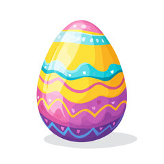 Easter Egg, vector graphic, 2D flat isometric cartoon illustration on white background.
