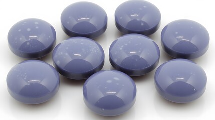 Eight Purple Glass Buttons Speckled Design Craft Supplies
