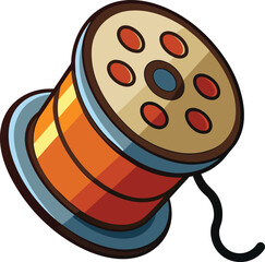 Obraz premium Orange Thread Spool Sewing Craft Icon