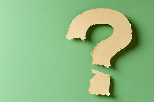 Torn Paper Question Mark Green Background FAQ Concept - Powered by Adobe