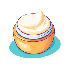 Face Cream, flat 2D isometric cartoon vector image isolated on white background.