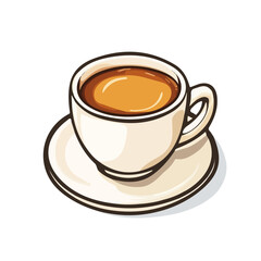 Espresso, flat 2D isometric cartoon vector image isolated on white background.