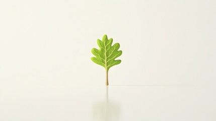 Single Green Leaf Minimalist Nature Image