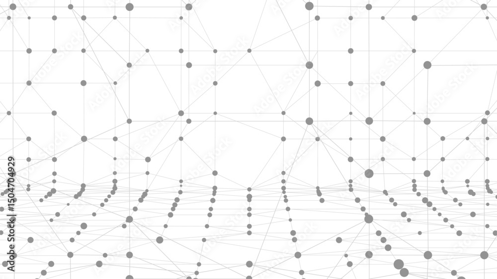 Fototapete abstract polygonal perspective space. dots connected by lines. abstract wave. minimalist mesh.
