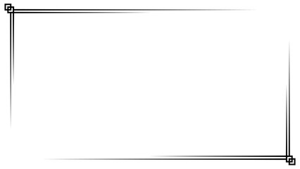 Black border with simple rectangle ornament on white. Minimalist black line frame vector for certificate, invitation, modern template, or decorative frame.
