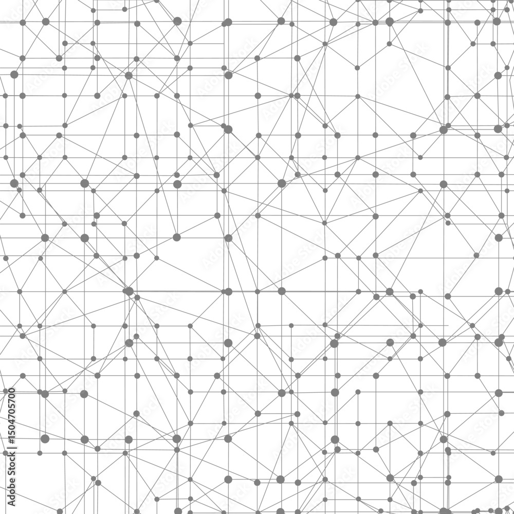 Leinwandbilder Abstract polygonal space. Dots connected by lines. Abstract wave. Minimalist mesh.