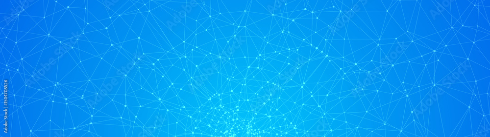 Poster Technology abstract background. Dots connected by lines. Minimalist mesh backdrop. Abstract polygonal radial shape. Plexus circles.