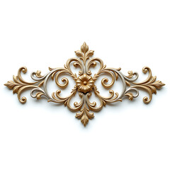 Baroque brass design on white background