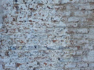 Obraz premium background of old brick wall painted white. place for text, advertising, congratulations. Copy space 