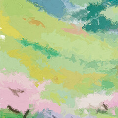 Fototapeta premium Various oil paintings, flowers, birds, rabbits, butterflies, monkeys, landscapes, mountains, rivers, cats, dogs