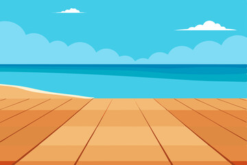 Fototapeta premium Tropical sun shines on a serene beach with blue ocean water, white sand, and a summer sky, perfect for a relaxing island vacation