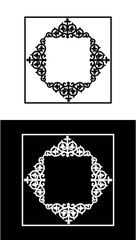 black and white frame set ornament square