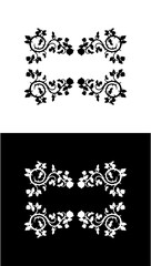 floral design elements black and transparent template
