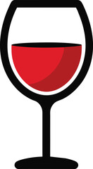 Red Wine Glass Icon Simple Design