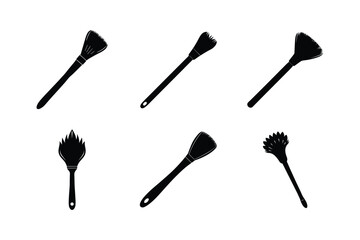 set of brush silhouette vector illustration