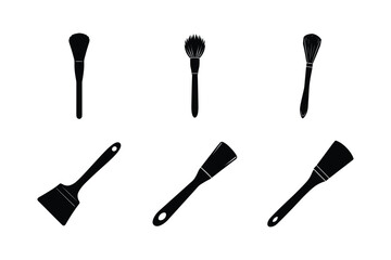 set of brush silhouette vector illustration