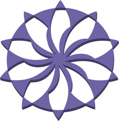 3d stylish shape in purple color .