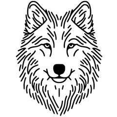 White wolf portrait silhouette