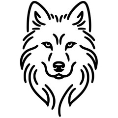 White wolf portrait silhouette