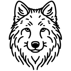 White wolf portrait silhouette