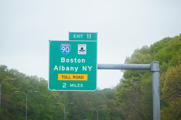 Highway signage, Mass Pike, to route 90 interstates.