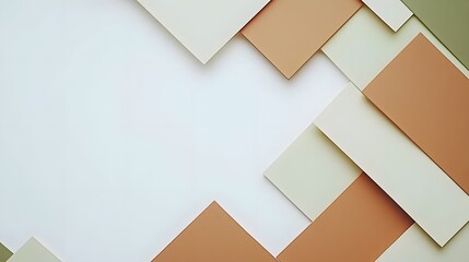 Abstract Geometric Beige Brown Green Shapes Background