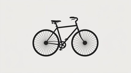 Fototapeta premium A simplistic black bicycle silhouette with a white background in a minimalist design style image