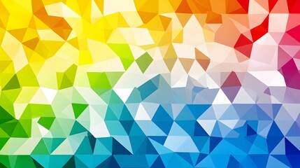 Fototapeta premium Vibrant Rainbow Low Poly Geometric Abstract Background