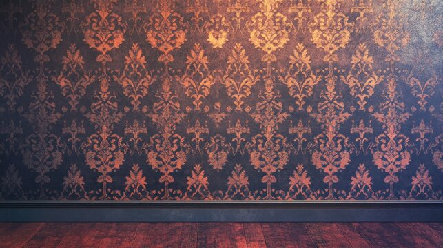 Fototapeta Vintage wallpapered room
