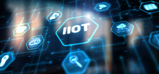 IIOT industrial internet of things concept. Technology and Business