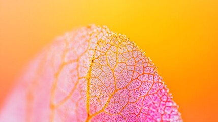 Closeup Pink Leaf Vein Abstract Macro Nature Photography