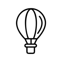 A simple line drawing of a hot air balloon with a basket for riding in the sky adventure time