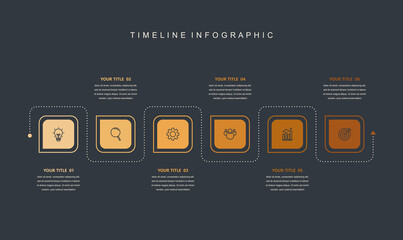 Business road map timeline infographic concept. with icons and 6 steps. Can be used for workflow layout, icons, diagram, report, web design Creative. marketing data. Vector illustration