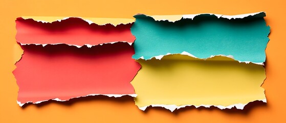 Torn Colorful Paper Pieces Background Texture Abstract Design
