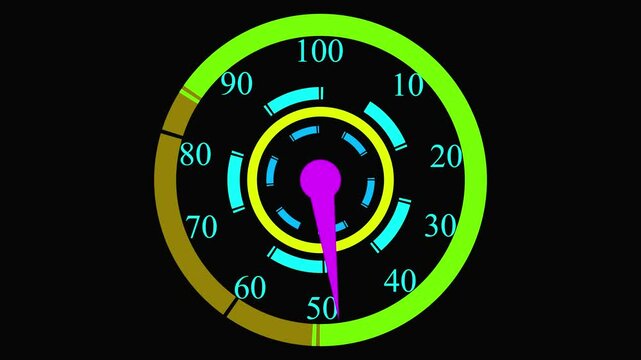 Illuminated speedometer. CK animation video