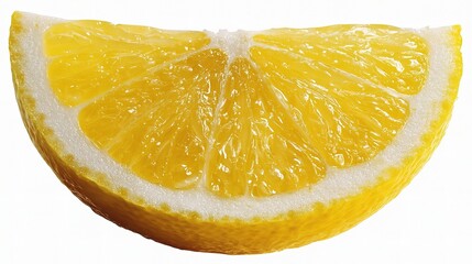 Half-Slice of Fresh Lemon Showcasing Juicy Pulp and Rind Texture